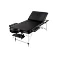 75cm Black Aluminium Massage Table with adjustable 3-section backrest