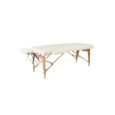 70cm Cream Pregnancy Massage Table with belly cutouts and wood legs