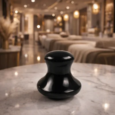 Mushroom Shape Black Obsidian Jade Gua Sha