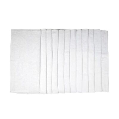 12 pack Facial Towels - Cotton Terry - White