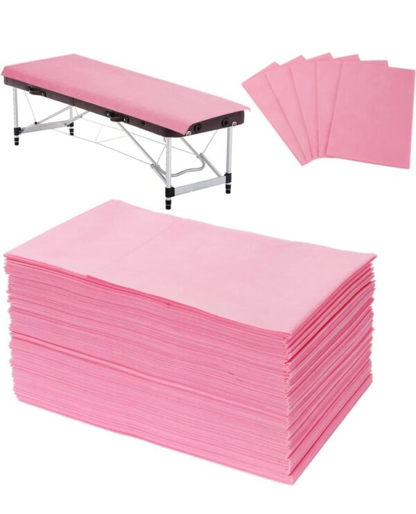 Disposable Massage Table Covers - Pink - 50 Pack