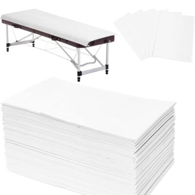 Disposable Massage Table Covers – White – 50 Pack