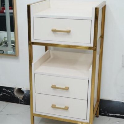 Gold and White 3 Draw Deluxe Cupboard