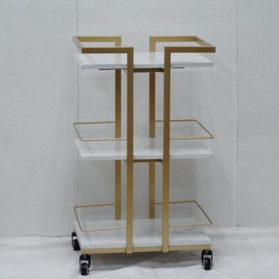 Gold and White 3 Tier Spa Trolley