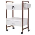 Gold and White Lockable 2 Draw Trolley