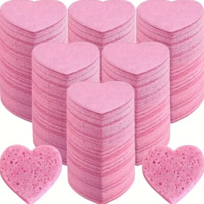 Facial Sponge – Pink Hearts – Pack of 10