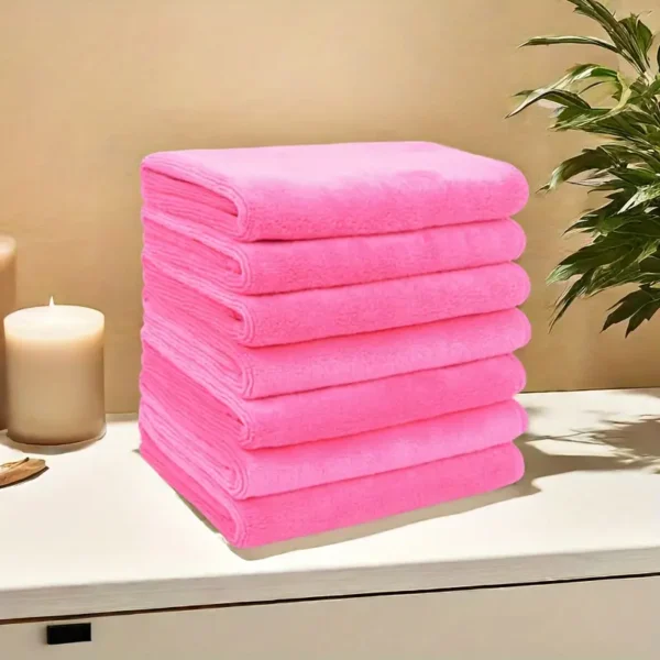 Microfiber Facial Cloths - 7 pces - Pink