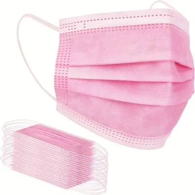 Face Masks Disposable 50pcs Pink