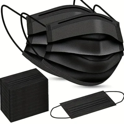 Face Masks Disposable 100pcs Black
