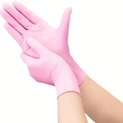 Disposable Pink Nitrile Gloves - 100 pces
