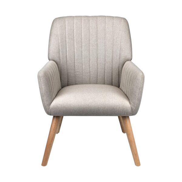 Sarah accent seat for salon reception areas with gold legs and plush upholstery