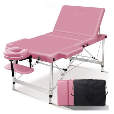 85cm Pink Massage Table With Aluminum Legs + Deluxe Carry Bag