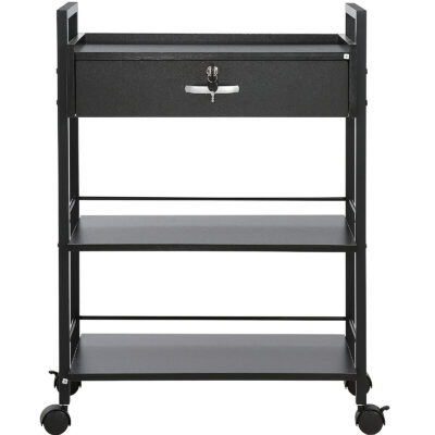 Black Lockable Single Draw Trolley
