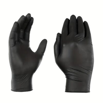 Disposable Black Nitrile Gloves – 100 Pces