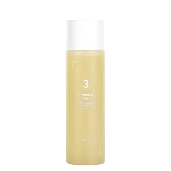 Numbuzin No. 3 Glowing Essence Toner 200ml bottle for professional radiance