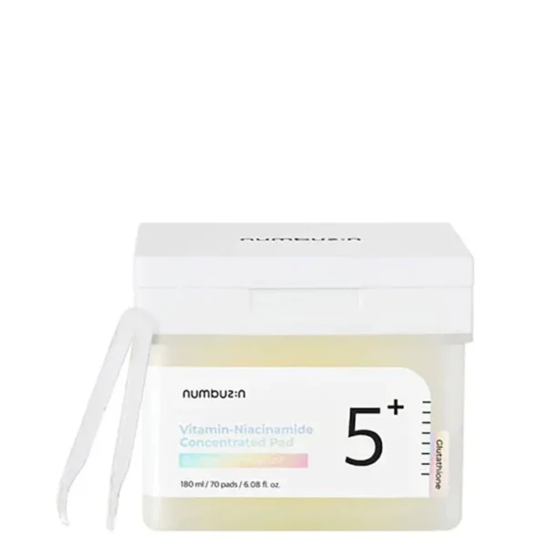 Numbuzin No. 5 Vitamin Niacinamide Concentrated Pad 70pk jar for professional skin brightening and spot care