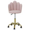 Pink Flower Salon Chair with gold base and petal-shaped velvet upholstery for luxury beauty salons