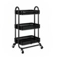 Black 3 Tier Salon Trolley