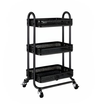 Black 3 Tier Salon Trolley