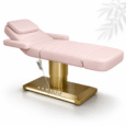 Blush Gold Treatment Table with electric pedestal lift
