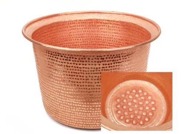 Copper Pedicure Bowl with foot massager