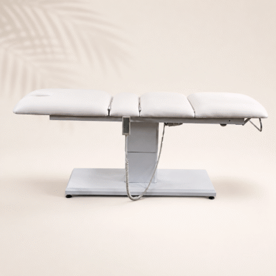 White Salon Electric Table with electric height adjustment