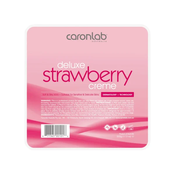 Strawberry Creme Hard Wax Tray 500g - Caronlab