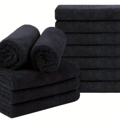 Microfiber Facial Cloths 30cm x 70cm – 10 pces – Black