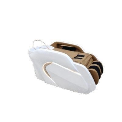 Gold Deluxe Spa Japanese Head Spa with Massage Chair  – White & Taupe