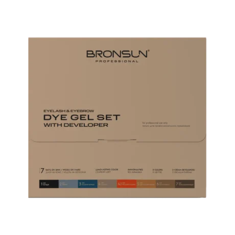 Bronsun - Eyelash & Eyebrow Dye (Hybrid Dye) Set with 2 Developers