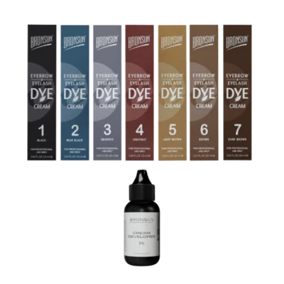 Bronsun - Eyebrow & Eyelash Cream Dye Kit with Developer - 7 Shades