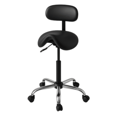 Saddle Stool with Back - Black