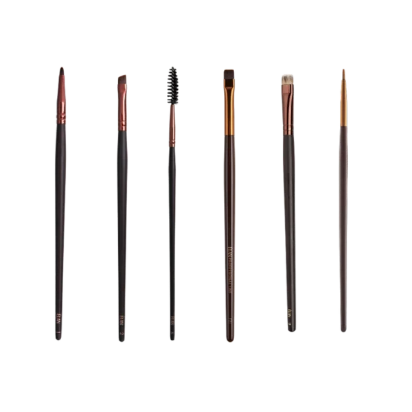 ÉLAN - Premium Professional Brow Brush Set (6 brushes, made from solid African Blackwood)