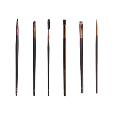 ÉLAN - Premium Professional Brow Brush Set (6 brushes, made from solid African Blackwood)