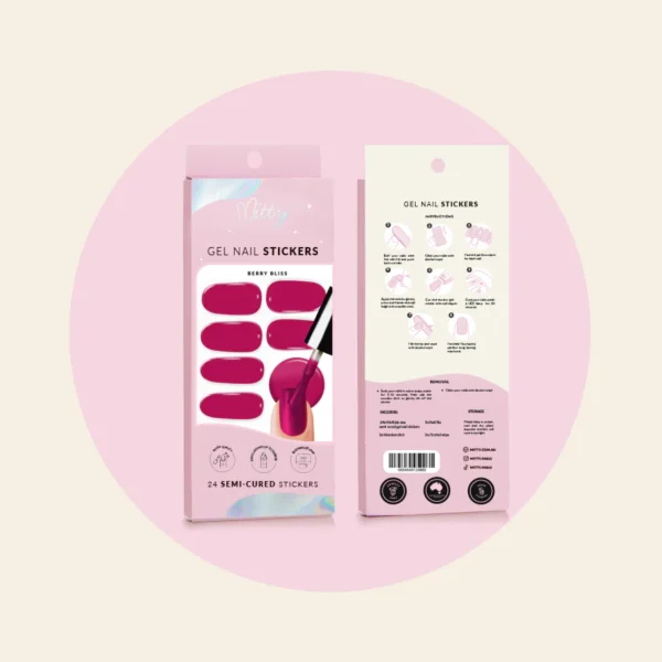 Berry Bliss Semi Cured Gel Nail Stickers - Image 3