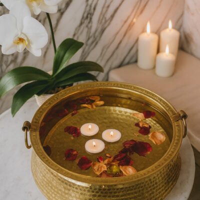 Copper Luxe Plumbed Pedicure Basin - Gold