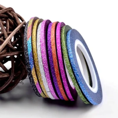 NSI Glitter Nail Art Striping Tape - 10 Rolls - 1mm wide