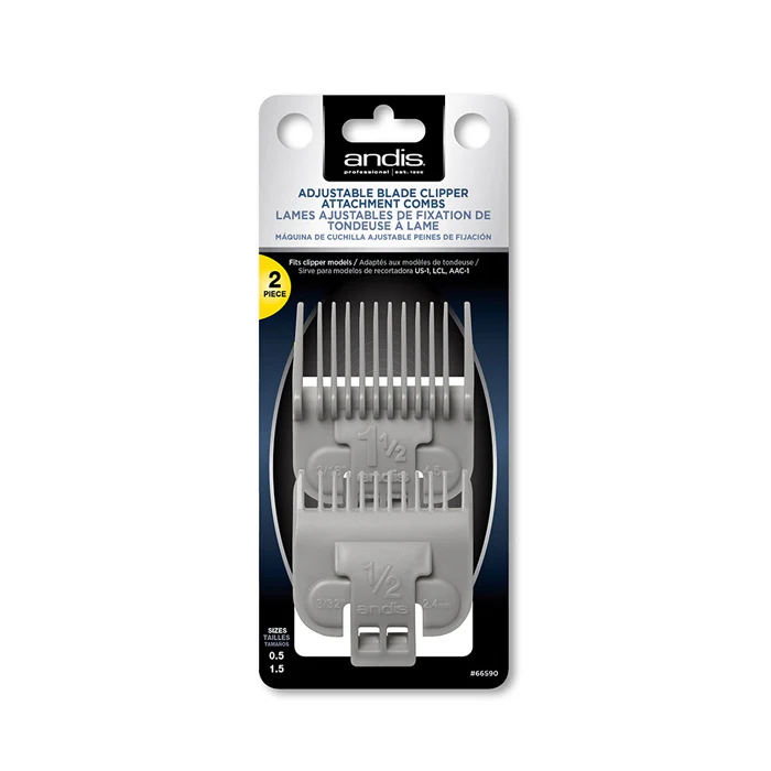 ANDIS Snap-On Blade Attachment Comb Set 0.5 & 1.5 2Pcs - Image 2