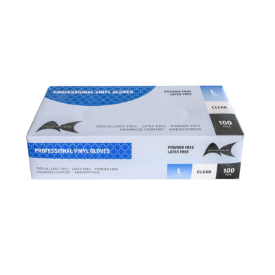 Artist’s Choice Professional Vinyl Gloves – Large (100 Pack, Clear)