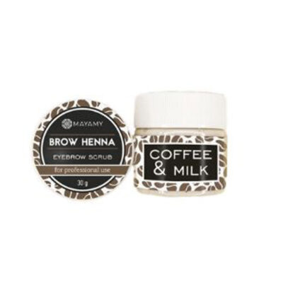 MAYAMY Brow Henna Eyebrow Scrub, Coffee & Milk, 30g