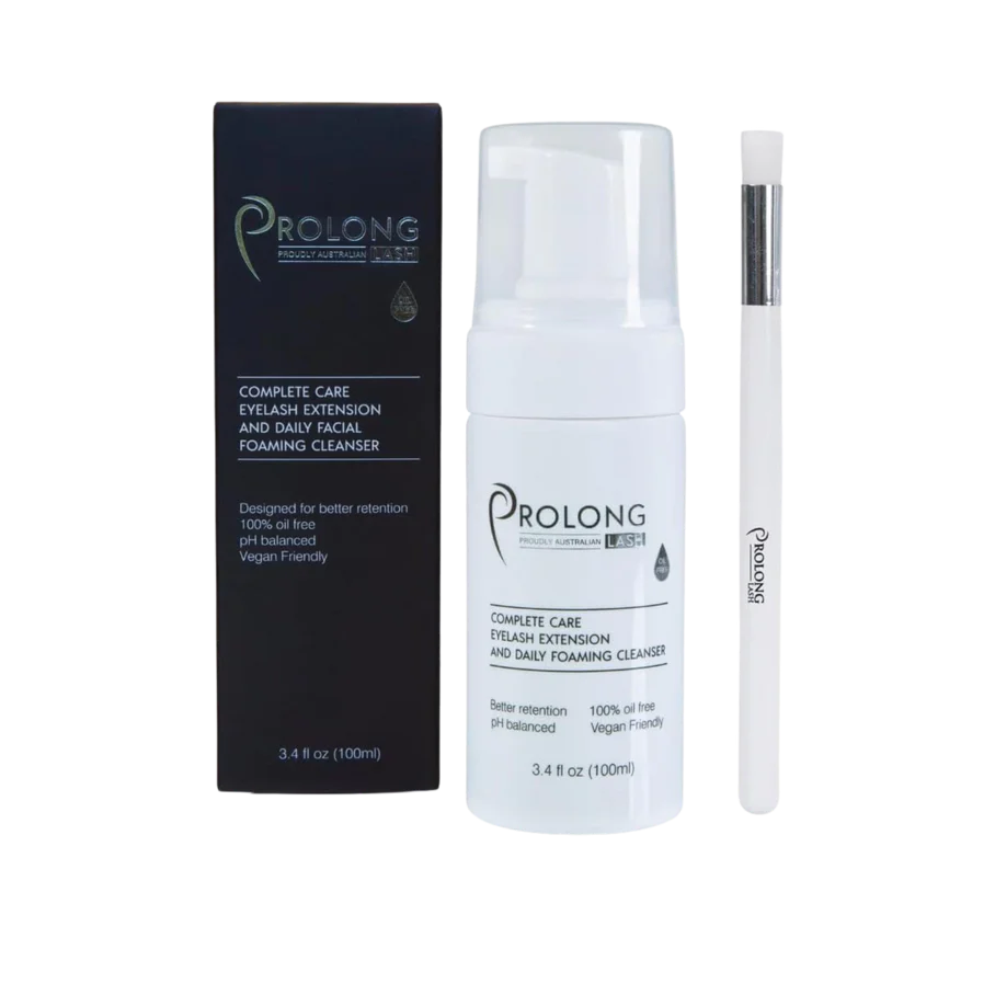 Eyelash Extension Foaming Cleanser Pump 100ml & Brush