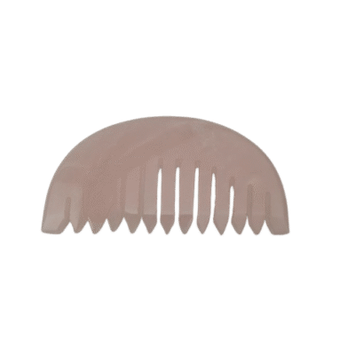 Round Rose Quartz Hair Comb