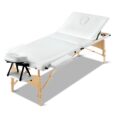 70cm White Wood Massage Table with German beech wood legs