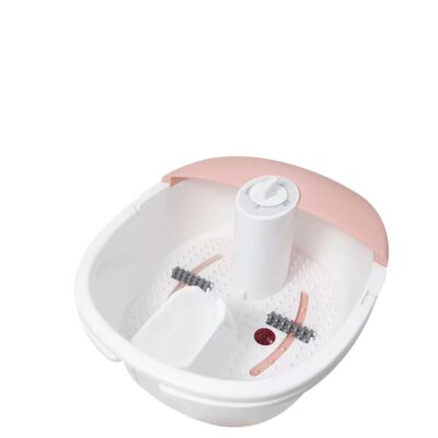 Pedicure Portable Spa with massage rollers and pink splash guard for professional foot treatments