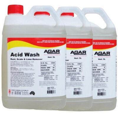 Agar Acid Wash 5Lt Descaler | Rust, Scale and Lime Remover - 3 X 5Lt