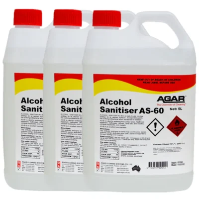 Agar Alcohol Sanitiser AS-60 | All Surface Sanitiser - 3 X 5Lt