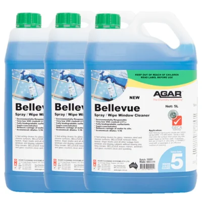 Agar Bellevue Concentrated Window Cleaner | Environmentally Responsible - 3 X 5Lt