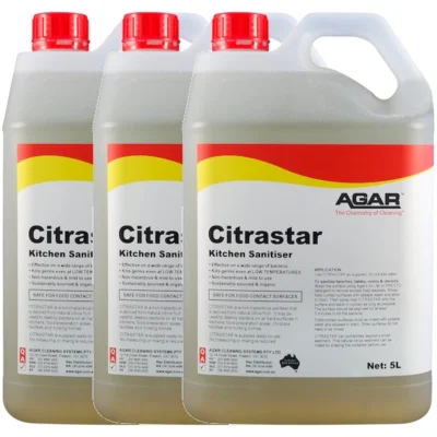 Agar Citrastar Kitchen Food Safe Sanitiser for Freezers or Cool Rooms - 3 X 5Lt