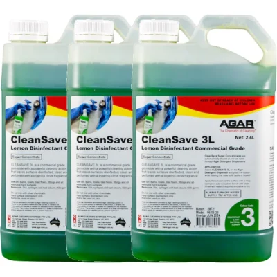 Agar CleanSave 3L Lemon Disinfectant Concentrated - 3 X 2.4Lt