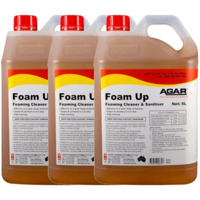Agar Foam Up Cleaner and Sanitiser - 3 X 5Lt